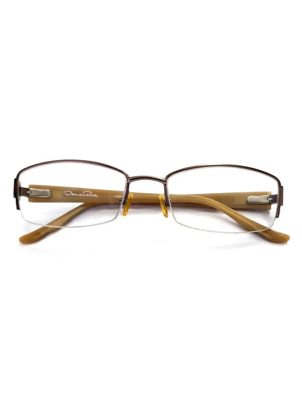 Oscar De La Renta CUSLR13 Brown Metal Rectangle Eyeglasses 53-18 135